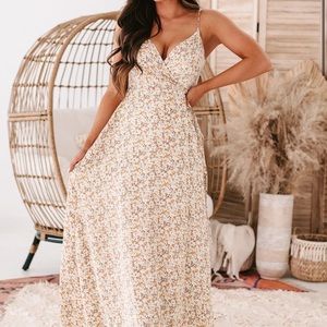 Floral Satin Wrap Dress